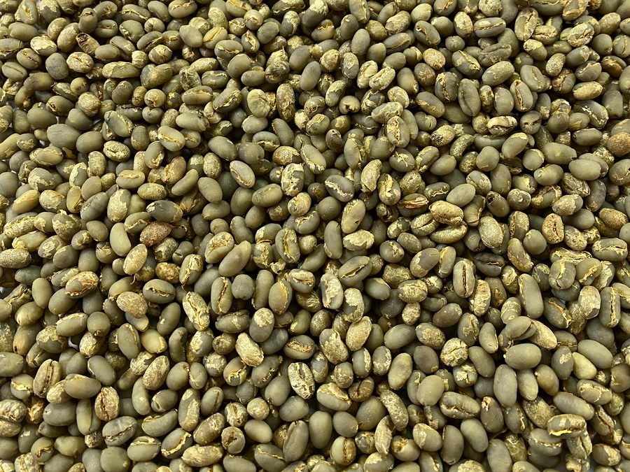 Peaberry green coffee beans